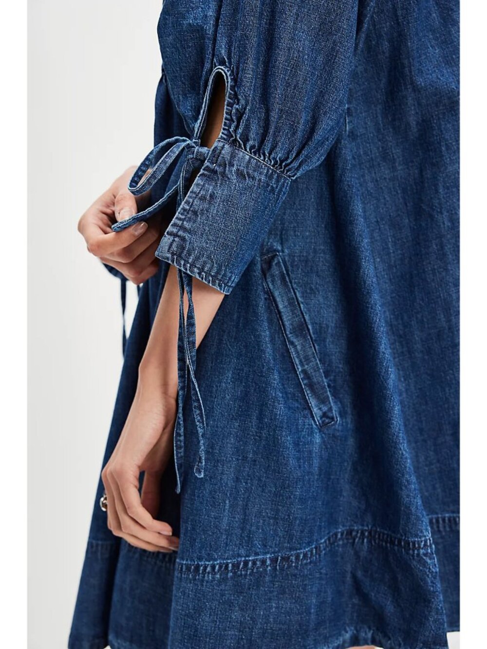 FREE PEOPLE Sonora Denim Mini Dress / Midnight Rinse - Picture 3 of 10